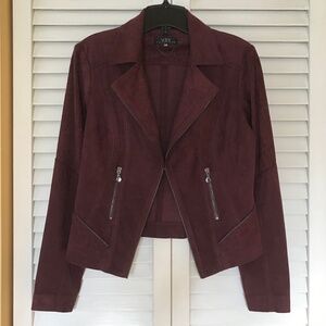 Faux Suede Jacket- Burgundy Brown! EUC